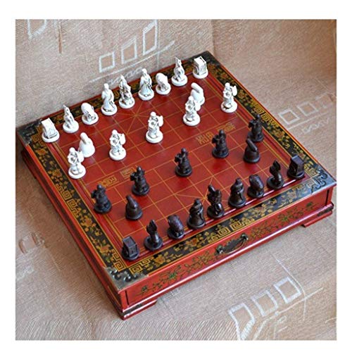 Schach -Set chinesisches Schach (Xiangqi) ， Chinesische Terrakotta-Krieger-Simulationsfigur, Stereo-Schachfigur von ZOAPDEBCE