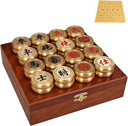 Schach -Set chinesisches Schach (Xiangqi) ， Chinesisches Schachspiel aus Messing von ZOAPDEBCE