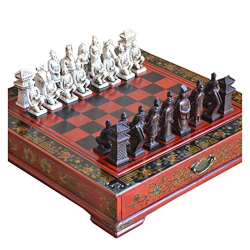 Schach -Set chinesisches Schach (Xiangqi) ， Chinesisches Terrakotta-Schachbrett aus Holz von ZOAPDEBCE