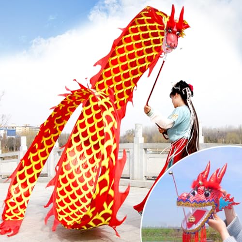 ZOAPDEBCE 3D Dragon Ribbon Streamer Outdoor Fitness Dragon D Dragon Poi Rosa Leuchtendes Drachentanzband(10 m (33 ft)) von ZOAPDEBCE