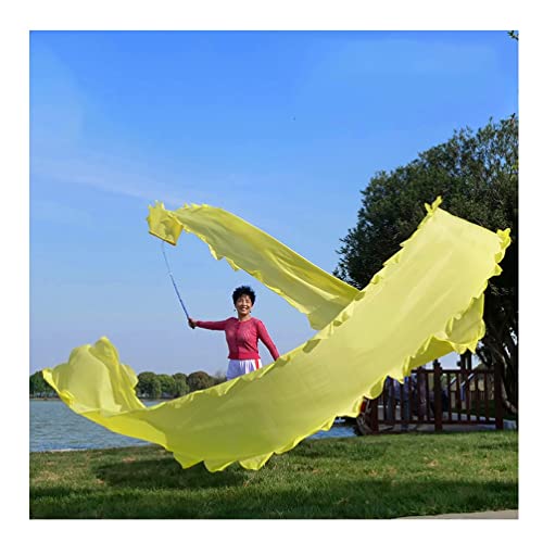 ZOAPDEBCE3D Dragon Ribbon Streamer， Bunte Drachentanz-Luftschlangen aus Seide, Outdoor-Fitness-Spin-Swing-Band, tragbares Spielgerät for Erwachsene und Kinder(Giallo,10m/33ft) von ZOAPDEBCE