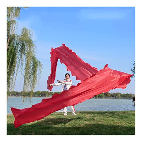 ZOAPDEBCE3D Dragon Ribbon Streamer， Bunte Drachentanz-Luftschlangen aus Seide, Outdoor-Fitness-Spin-Swing-Band, tragbares Spielgerät for Erwachsene und Kinder(Rosso,10m/33ft) von ZOAPDEBCE