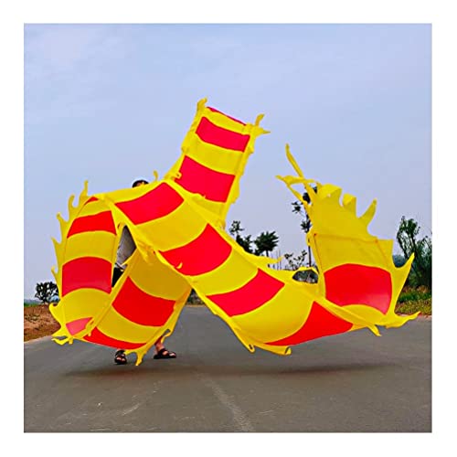 ZOAPDEBCE3D Dragon Ribbon Streamer， Bunte Drachentanz-Luftschlangen aus Seide, Sport-Fitness-Spinband for Erwachsene und Kinder mit Drachenkopf, Eltern-Kind-Spielausrüstung(Style 7,6m/20ft) von ZOAPDEBCE