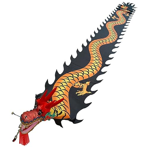 ZOAPDEBCE3D Dragon Ribbon Streamer， Bunter Seidenband-Tänzer, Kunst-Tanz-Flagge/Streamer-Drachen waschbar, Tanzübungsband for Kinder und Erwachsene for Partypark(Black,10m/33ft) von ZOAPDEBCE