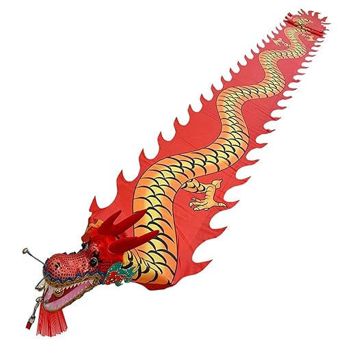 ZOAPDEBCE3D Dragon Ribbon Streamer， Bunter Seidenband-Tänzer, Kunst-Tanz-Flagge/Streamer-Drachen waschbar, Tanzübungsband for Kinder und Erwachsene for Partypark(Rosso,12m/39ft) von ZOAPDEBCE