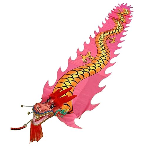 ZOAPDEBCE3D Dragon Ribbon Streamer， Bunter Seidenband-Tänzer, Kunst-Tanz-Flagge/Streamer-Drachen waschbar, Tanzübungsband for Kinder und Erwachsene for Partypark(Soft Red,12m/39ft) von ZOAPDEBCE