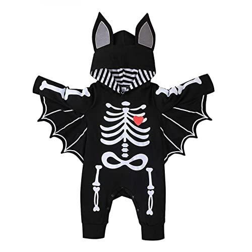 Neugeborene Baby MäDchen Halloween KostüM Halloween Kinder Fledermaus Einteiliger Body Romper Kleidung Set FaschingskostüMe Kleinkinder Halloween Babyset Bekleidungsset Kleidungsset 1/2/3 Stück von ZOFIS