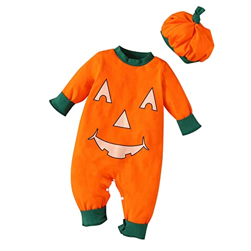 ZOFIS Baby-Halloween-KostüM Halloween KostüM Halloween KüRbis KostüM FaschingskostüM Kleinkind Junge Halloween Romper Outifts Kleinkind Kleidung Set 1/2/3 Stück von ZOFIS