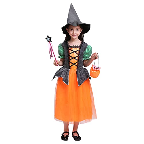 ZOFIS Fasching Kinder KostüM Kinder MäDchen Hexenkleid Halloween Costumes Halloween KostüM Kinder MäDchen Prinzessin Kostüm Kinder Party Set von ZOFIS