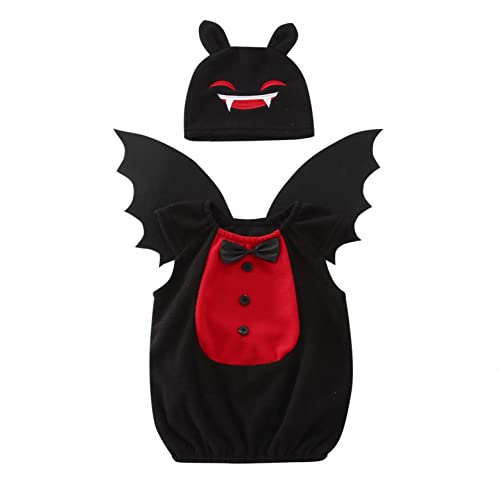 ZOFIS Halloween Baby Jungen MäDchen Outfits Halloween Kleid MäDchen Fledermaus Kostüm Kinder Romper Baby Karneval KostüM Junge Halloween Romper Outifts Kinder MäDchen 1/2/3 Stück von ZOFIS