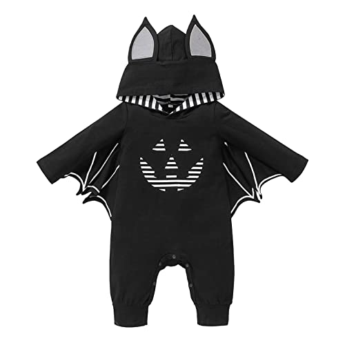 ZOFIS Halloween Baby Jungen MäDchen Outfits Halloween Kleid MäDchen Fledermaus Kostüm Kinder Romper Baby Karneval KostüM Junge Halloween Romper Outifts Kinder MäDchen 1/2/3 Stück von ZOFIS