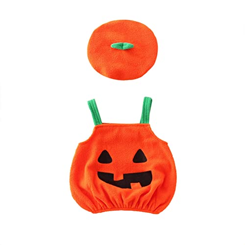 ZOFIS Kleinkind KostüM Halloween Costume Girls KüRbis-Design FaschingskostüM Kleinkind Junge Halloween Karikatur Kinder Costume Kinder Jungen Outfits Anzug 1/2/3 Stück von ZOFIS