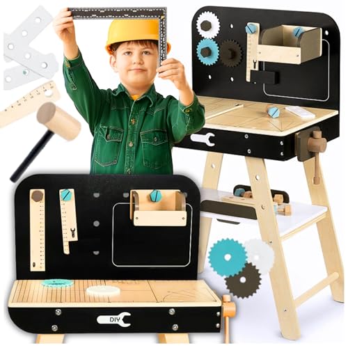 ZOLTA Kinder Werkbank aus Holz mit Werkzeug Set Spielzeug ab 3 Jahre Montessori Lernspielzeug Werkstatt mit Tafel Schrauben Zubehör für Jungen und Mädchen Motorikspielzeug Geschenk ab 3 4 5 Jahre ZOLTA Kinder Werkbank aus Holz mit Werkzeug Set Spielzeug ab 3 Jahre Montessori Lernspielzeug Werkstatt mit Tafel Schrauben Zubehör für Jungen und Mädchen Motorikspielzeug Geschenk ab 3 4 5 Jahre von ZOLTA