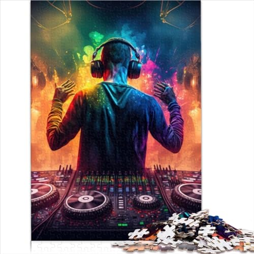 1000 Puzzles, Neon-Dj-Puzzles Für Erwachsene, Holzpuzzle, Interessante Stressabbau-Puzzles (Größe 75X50CM) von ZOMTOON