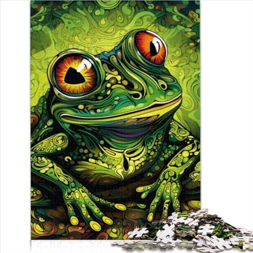 500-teiliges Puzzle für Erwachsene, Bunte Laubfrösche, Holzspiel, Familienunterhaltungsspielzeug (Größe 52x38cm) von ZOMTOON