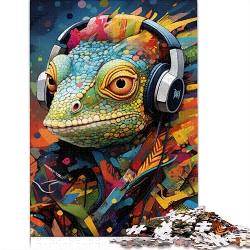 Art Chameleon 500-teiliges Puzzle für Erwachsene, Holzpuzzle für Erwachsene, Spielgeschenke, Puzzle für Erwachsene (Größe 52x38cm) von ZOMTOON