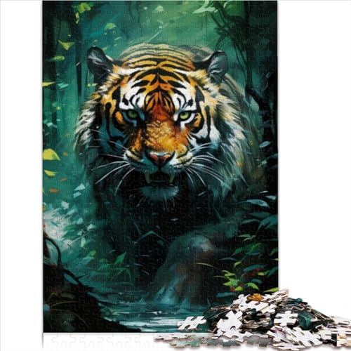 Holzpuzzle für Kinder, Tier-Tiger, 1000-teiliges Puzzle, Spielzeug, Puzzle für Erwachsene, tolles Geschenk für Erwachsene (Größe 75x50cm) von ZOMTOON