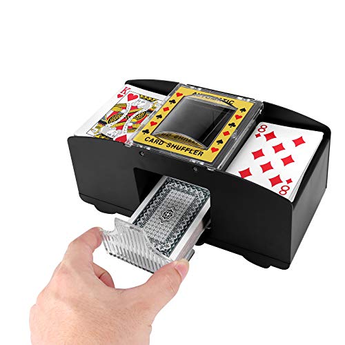 ZONJIE Automatischer Kartenmischer, Pokerkartenmischer, elektronische Pokerkartenmischmaschine, batteriebetrieben, Schnellkartenmischer, Kartendeck für Casino Poker Home Party (Batterietyp) von ZONJIE