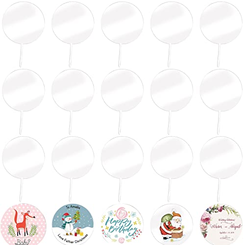 ZOOMPIL Acryl Kuchen Topper, 20 Stück DIY Cake Topper Acryl Kuchen Topper, Klare Runde Acryl, Cake topper acryl blanko für Geburtstag Dekoration Baby Party Hochzeit Kuchendeko von ZOOMPIL