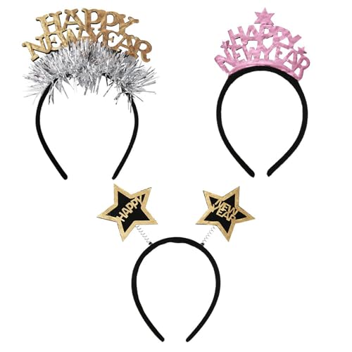 ZORESCOLEO Lametta Blingbling Stirnband 2025 Kopfbedeckung Weihnachten Party Foto Requisiten Weihnachten Party Kopfbedeckung Cosplay Zubehör von ZORESCOLEO