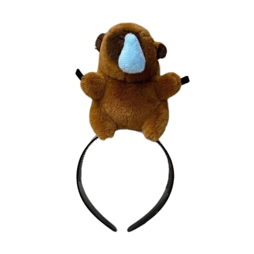 ZORESCOLEO Lustiges Capybaras-Haarband mit Pony-Clip, Kopfbedeckung, Pony, Clip, kreatives Stirnband für Make-up von ZORESCOLEO