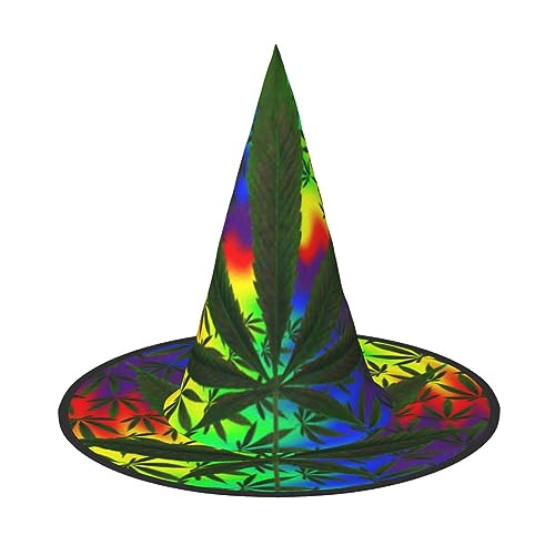 ZORIN Halloween Hexenhut Frauen Kostüm Trippy Weed Grunge Rastafarian Hexe Zubehör Kappen für Themendekoration Halloween Party Cosplay von ZORIN