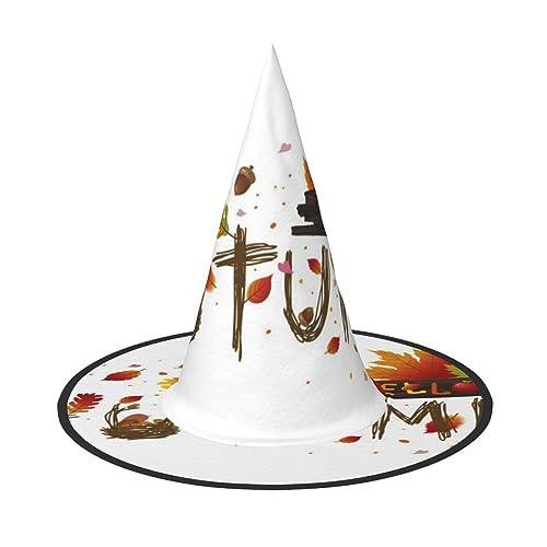 ZORIN Halloween Witches Hat Adult Wizard Hats Fancy Dress Autumn Leaves Bird Witches Hat Halloween Costume Decors for Cosplay Party Pets Garden von ZORIN