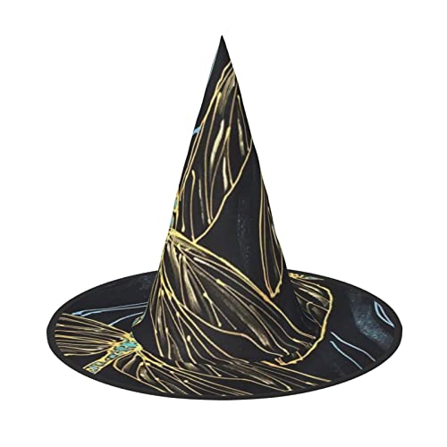 ZORIN Halloween Witches Hat Adult Wizard Hats Fancy Dress Blue and Gold Japanese Dragonfly Witches Hat Halloween Costume Decors for Cosplay Party Pets Garden von ZORIN
