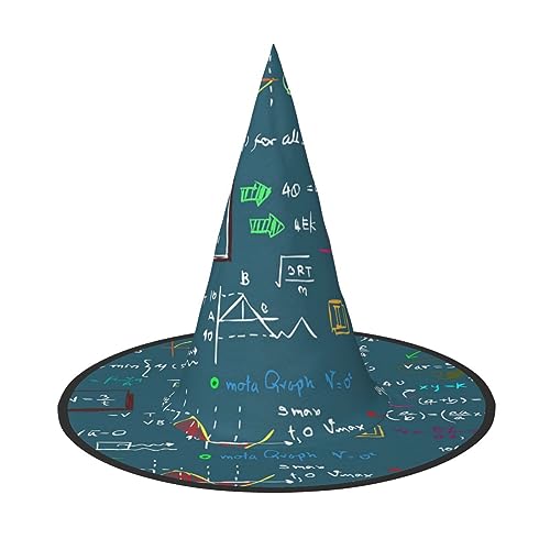 ZORIN Halloween Witches Hat Adult Wizard Hats Fancy Dress Colored Math Formula Witches Hat Halloween Costume Decors for Cosplay Party Pets Garden von ZORIN