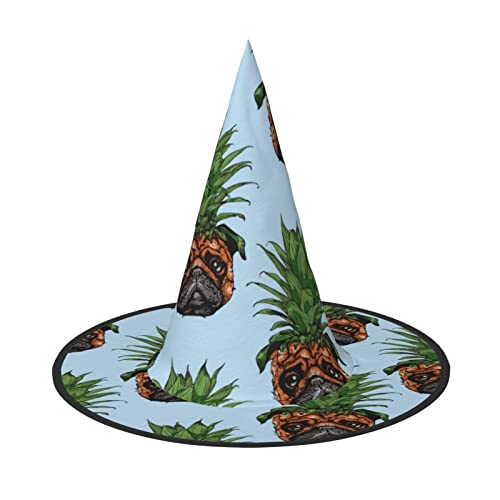 ZORIN Halloween Witches Hat Adult Wizard Hats Fancy Dress Cute Pineapple Pug Face Witches Hat Halloween Costume Decors for Cosplay Party Pets Garden von ZORIN