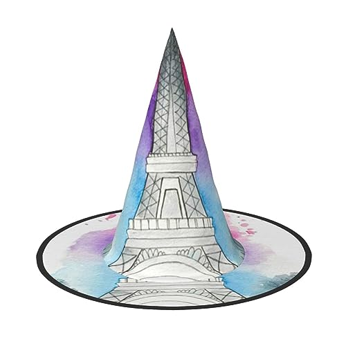 ZORIN Halloween Witches Hat Adult Wizard Hats Fancy Dress Eiffel Tower Trees Street Retro Witches Hat Halloween Costume Decors for Cosplay Party Pets Garden von ZORIN
