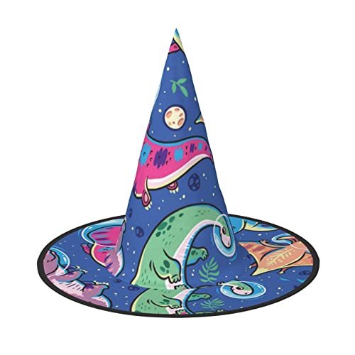 ZORIN Halloween Witches Hat Adult Wizard Hats Fancy Dress Galaxy Dinosaurs Astronauts Planet Leaf Witches Hat Halloween Costume Decors for Cosplay Party Pets Garden von ZORIN