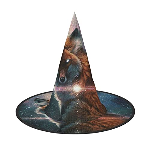 ZORIN Halloween Witches Hat Adult Wizard Hats Fancy Dress Galaxy Universe Fox Witches Hat Halloween Costume Decors for Cosplay Party Pets Garden von ZORIN