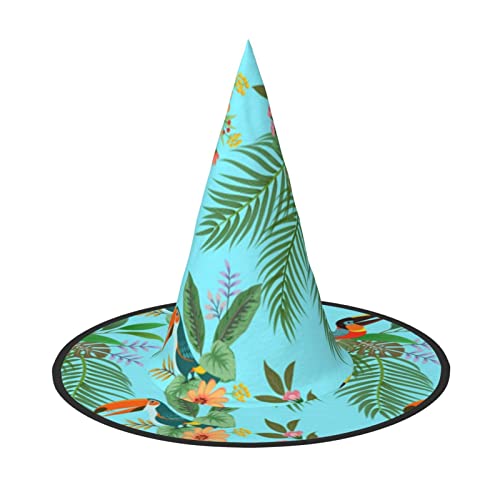 ZORIN Halloween Witches Hat Adult Wizard Hats Fancy Dress Leaf Toucan Bird Flowers Witches Hat Halloween Costume Decors for Cosplay Party Pets Garden von ZORIN