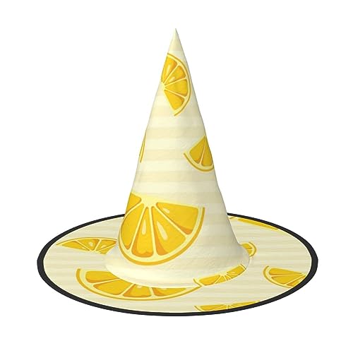 ZORIN Halloween Witches Hat Adult Wizard Hats Fancy Dress Lemon Slices Seamless Pattern Witches Hat Halloween Costume Decors for Cosplay Party Pets Garden von ZORIN