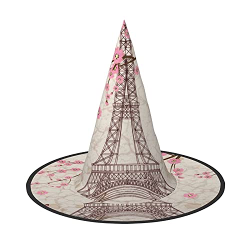 ZORIN Halloween Witches Hat Adult Wizard Hats Fancy Dress Paris Eiffel Tower with Flower Witches Hat Halloween Costume Decors for Cosplay Party Pets Garden von ZORIN