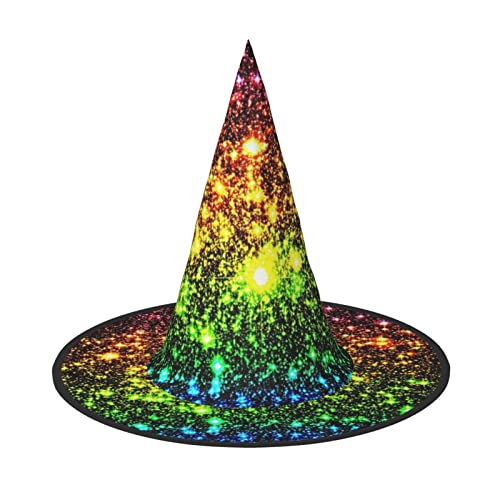 ZORIN Halloween Witches Hat Adult Wizard Hats Fancy Dress Rainbow Sparkle Galaxy Stars Witches Hat Halloween Costume Decors for Cosplay Party Pets Garden von ZORIN