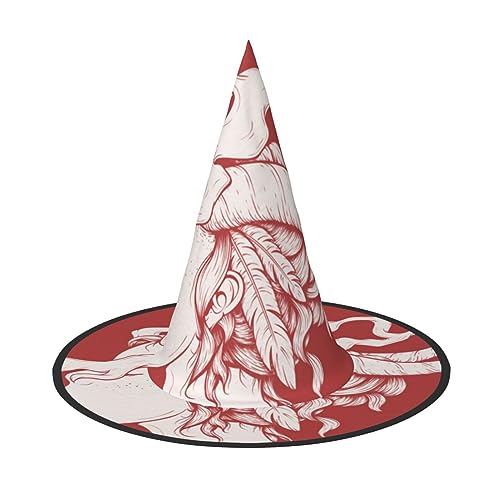 ZORIN Halloween Witches Hat Adult Wizard Hats Fancy Dress Smoking Girl with Horn Witches Hat Halloween Costume Decors for Cosplay Party Pets Garden von ZORIN