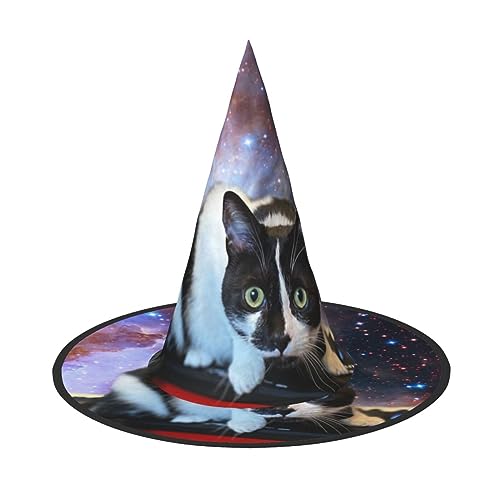 ZORIN Halloween Witches Hat Adult Wizard Hats Fancy Dress Space Cat Stars Musical Instruments Witches Hat Halloween Costume Decors for Cosplay Party Pets Garden von ZORIN