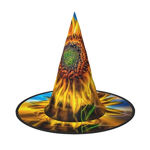 ZORIN Halloween Witches Hat Adult Wizard Hats Fancy Dress Sunflower Neon Sunlight Witches Hat Halloween Costume Decors for Cosplay Party Pets Garden von ZORIN