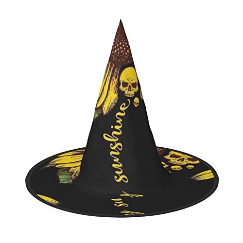 ZORIN Halloween Witches Hat Adult Wizard Hats Fancy Dress Sunflower Skull Head Witches Hat Halloween Costume Decors for Cosplay Party Pets Garden von ZORIN