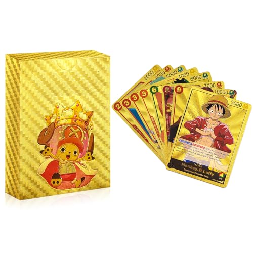 55 Stück Anime Karten Gold Set Kartenspiel Sammelkarten Goldfolienkarten mit Kartenschachtel Trading Cards Card Game Geschenke für Anime-Liebhaber für Kinder und Familien von ZORTORZ