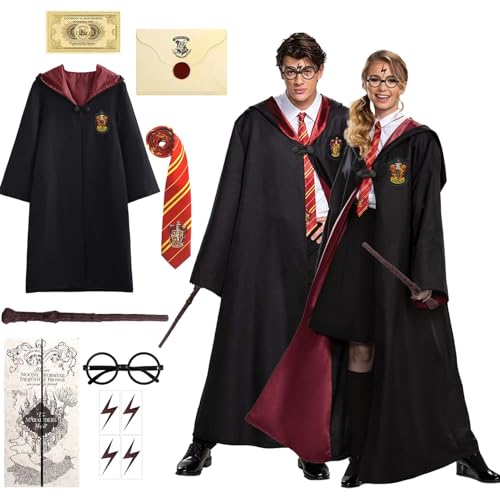 ZORTORZ Magic Robe,Magier Robe, Zauberer Kostüm Erwachsene,Gryffindor Umhang,für Halloween Cosplay Karneval Verkleidung Party von ZORTORZ