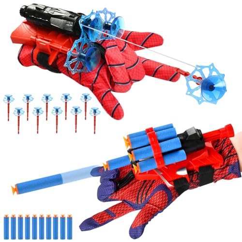 ZOSIGN Handgelenk Spielzeug Set,Launcher Handschuh,Launcher Glove,Launcher Spielzeug,Cosplay Glove Launcher,Launcher Web Shooter Handschuh,Lustiges Lernspielzeug Kostüm Requisiten für Kinder von ZOSIGN