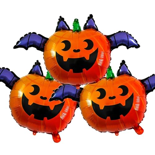 Kürbis Ballon, 3pcs Halloween Folienballon, Fledermaus Ballon, Halloween Deko Ballon, Halloween Luftballons Set, Party Deko Halloween, Partydekorationen für Halloween, Ostern, Karneval von ZOSIGN