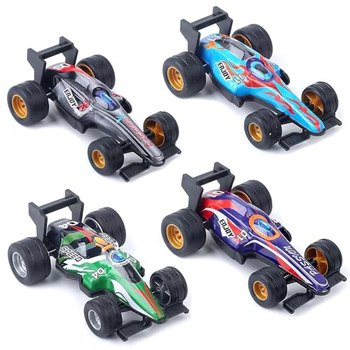 Spielzeugautos Zurückziehen, 4pcs Zurückziehen Auto Matchbox, Metall Zurückziehen Mini Spielzeugautos, Geeignete Spielzeuggeschenke für Jungen und Mädchen im Alter von 2–8 Jahren von ZOSIGN