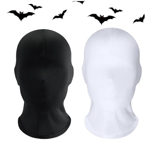 ZOSIGN 2 Stück Vollgesichtsmaske Schwarz und Weiß,Halloween Masken Vollgesichts,Vollgesichtsmaske Halloween,Atmungsaktive Vollkopfmaske,Unisex Gesichtslose Maske,für Halloween Party Kostüm Cosplay von ZOSIGN