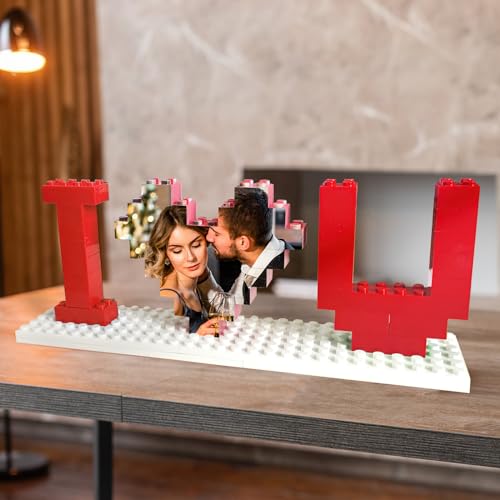 Personalisierte Foto Bauklötze Puzzles - Individuelles Ich Liebe Dich Steine Puzzle mit Herzförmigem Bild - DIY Romantische Wohnkultur Jubiläum Geburtstag Geschenke für Sie, Ihn, Liebende, Paare von ZOTIMEF