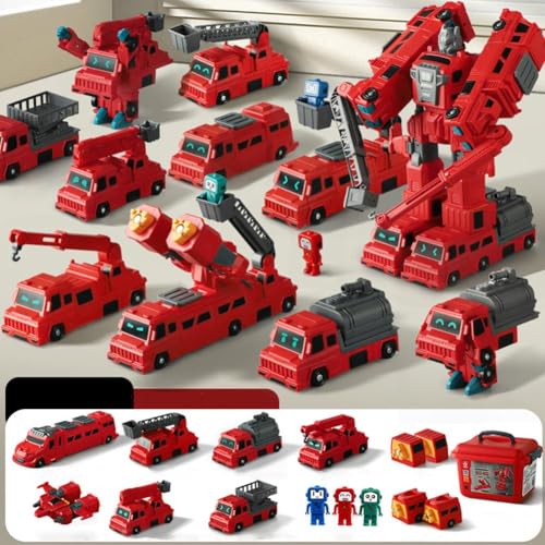 ZOUBAOQ Neue Kinder Magnetische Transforme Roboter Auto Engineering Auto Bagger Kombination Truck Spielzeug Mixer Roboter Deformation von ZOUBAOQ