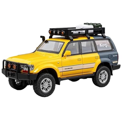 Display Cars 1/24 for Land Cruiser LC80 Advanture SUV Auto Druckguss Metall Legierung Miniatur Modell Simulation Auto Modell Collection or Gift(Yellow) von ZOUSANG